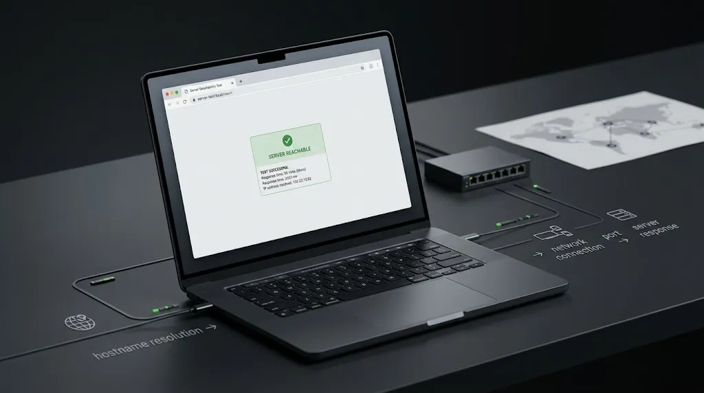 Browser test checking IPTV server reachability before troubleshooting login credentials