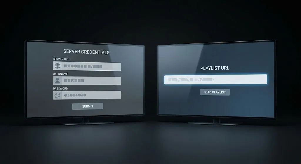 Browser test checking IPTV server reachability before troubleshooting login credentials
