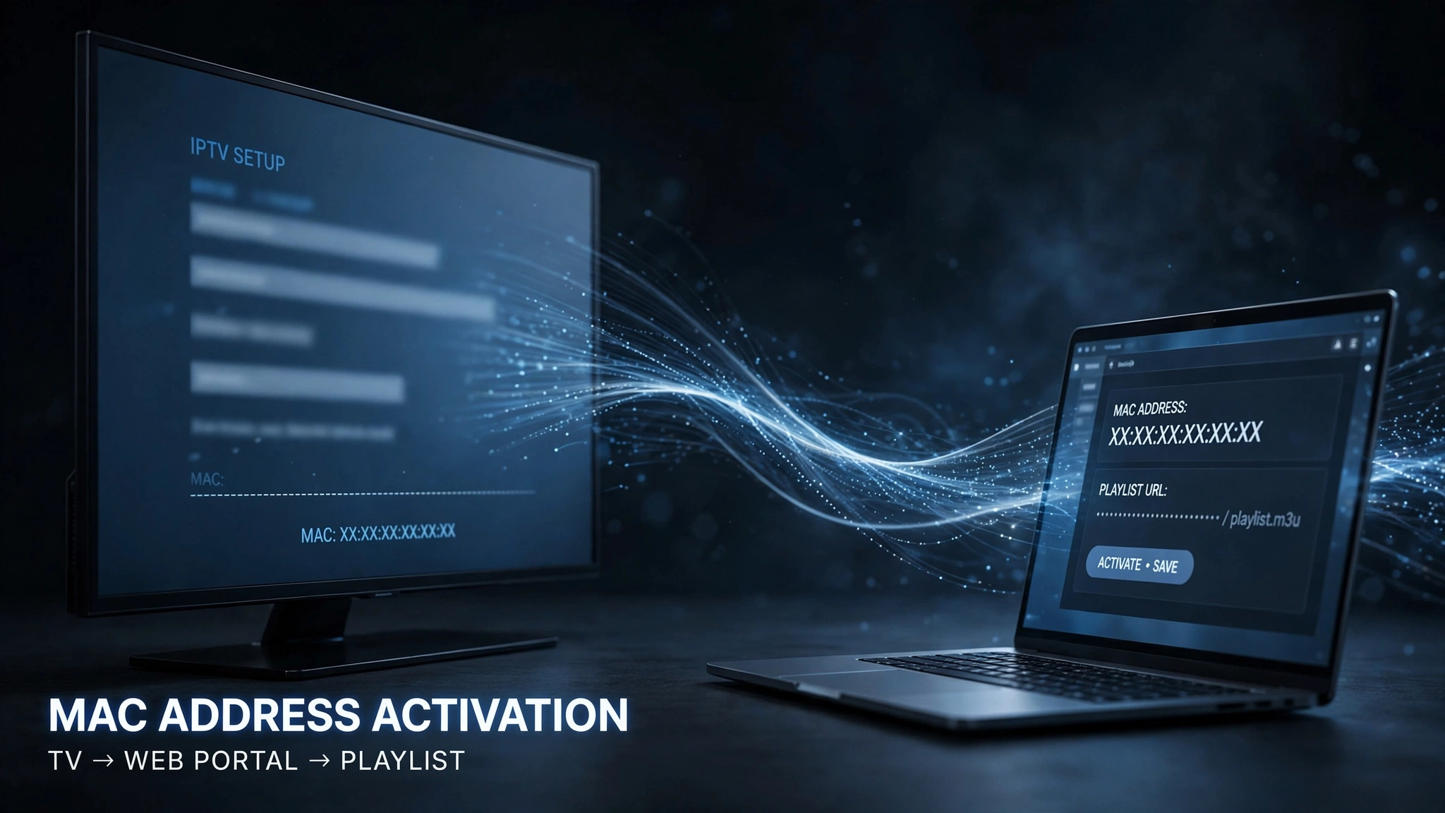 Samsung TV IPTV MAC address activation through an external web portal