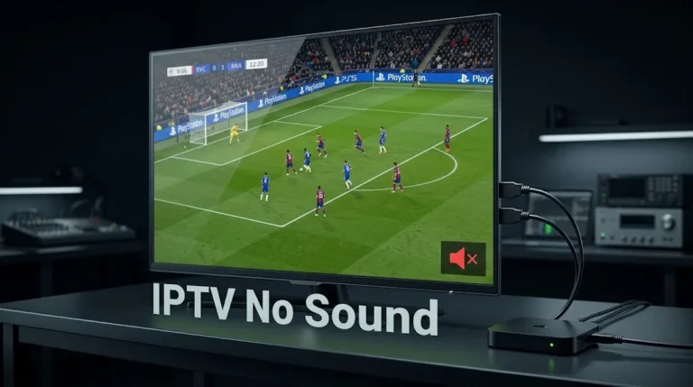 IPTV picture playing normally on a TV while audio is missing