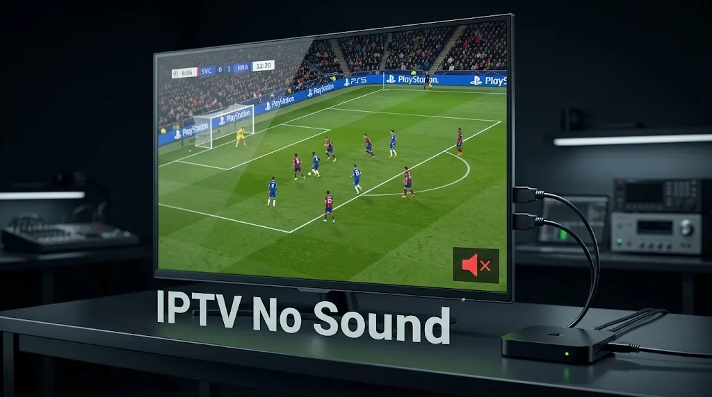 IPTV picture playing normally on a TV while audio is missing