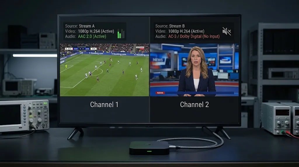 IPTV channels where video works but some channels have no audio